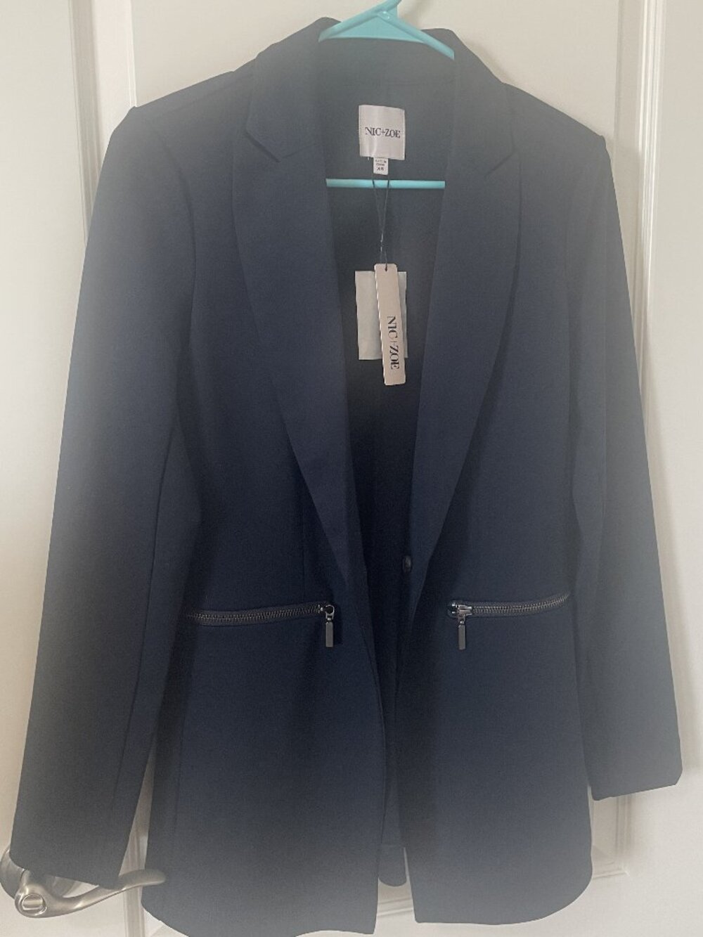 NIC+ZOE Women’s Navy Blazer – Zip Pockets – NWT – Size XS